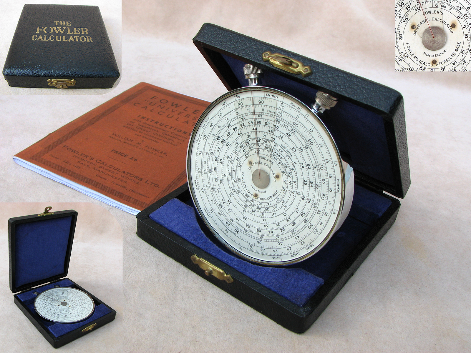 1930's Fowler's Universal calculator in presentation case